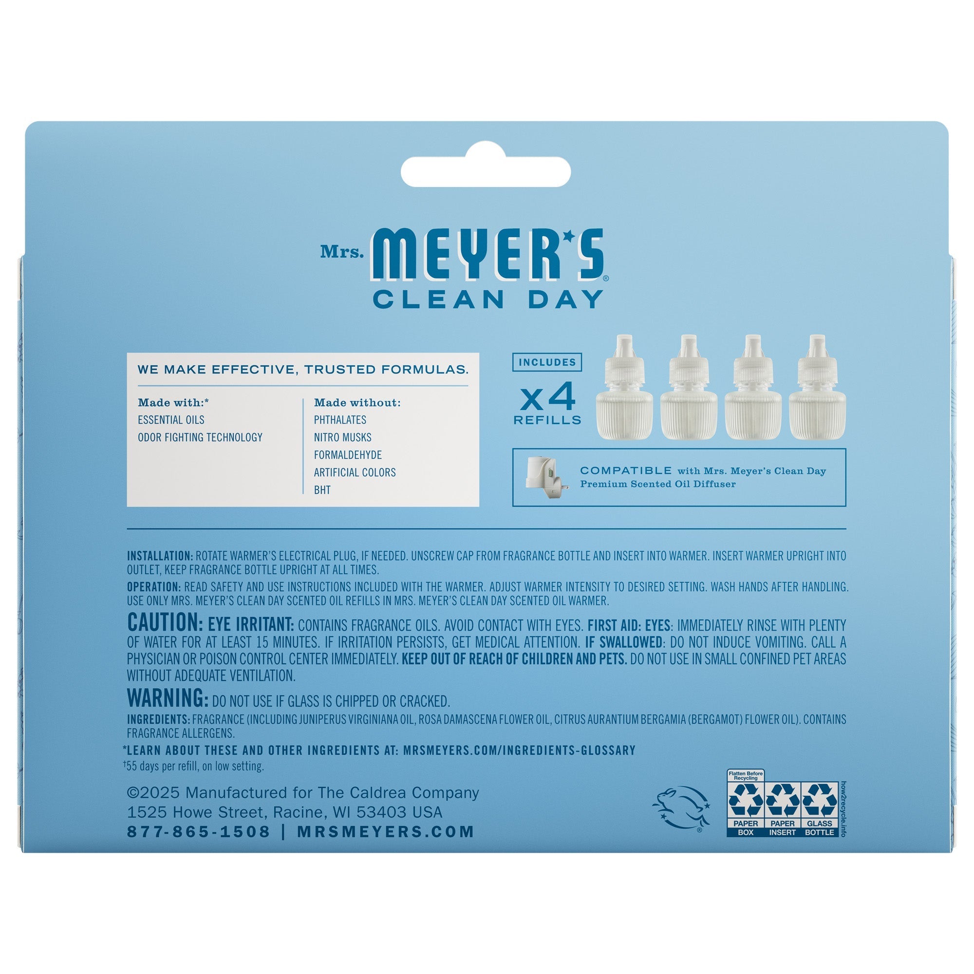 Rain Water Plug In Scented Oil Refill 4-Pack