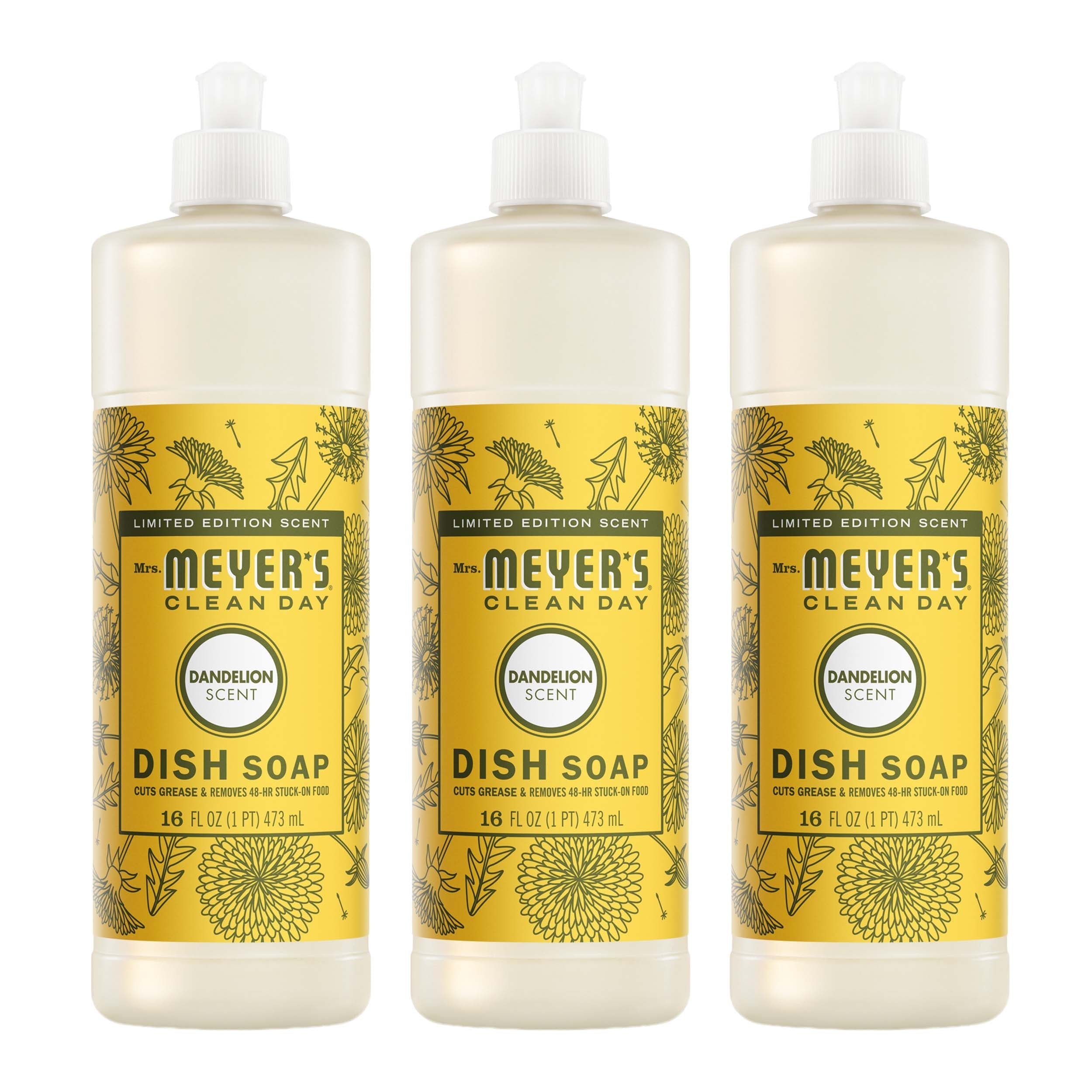 Mrs. Meyer's Dandelion Dish Soap 3-count bundle