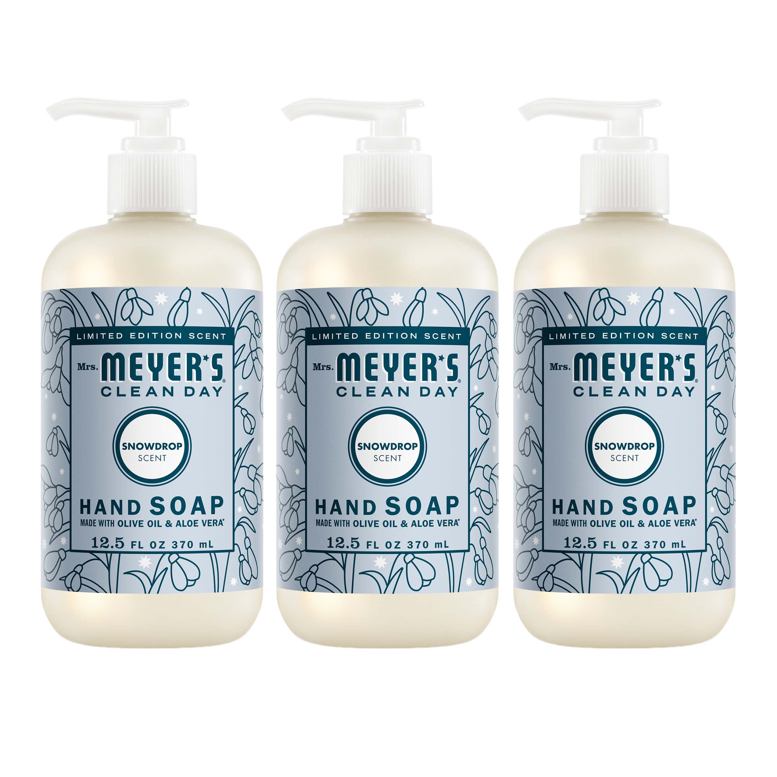 Mrs. Meyer's Snowdrop Liquid Hand Soap 3-count Bundle