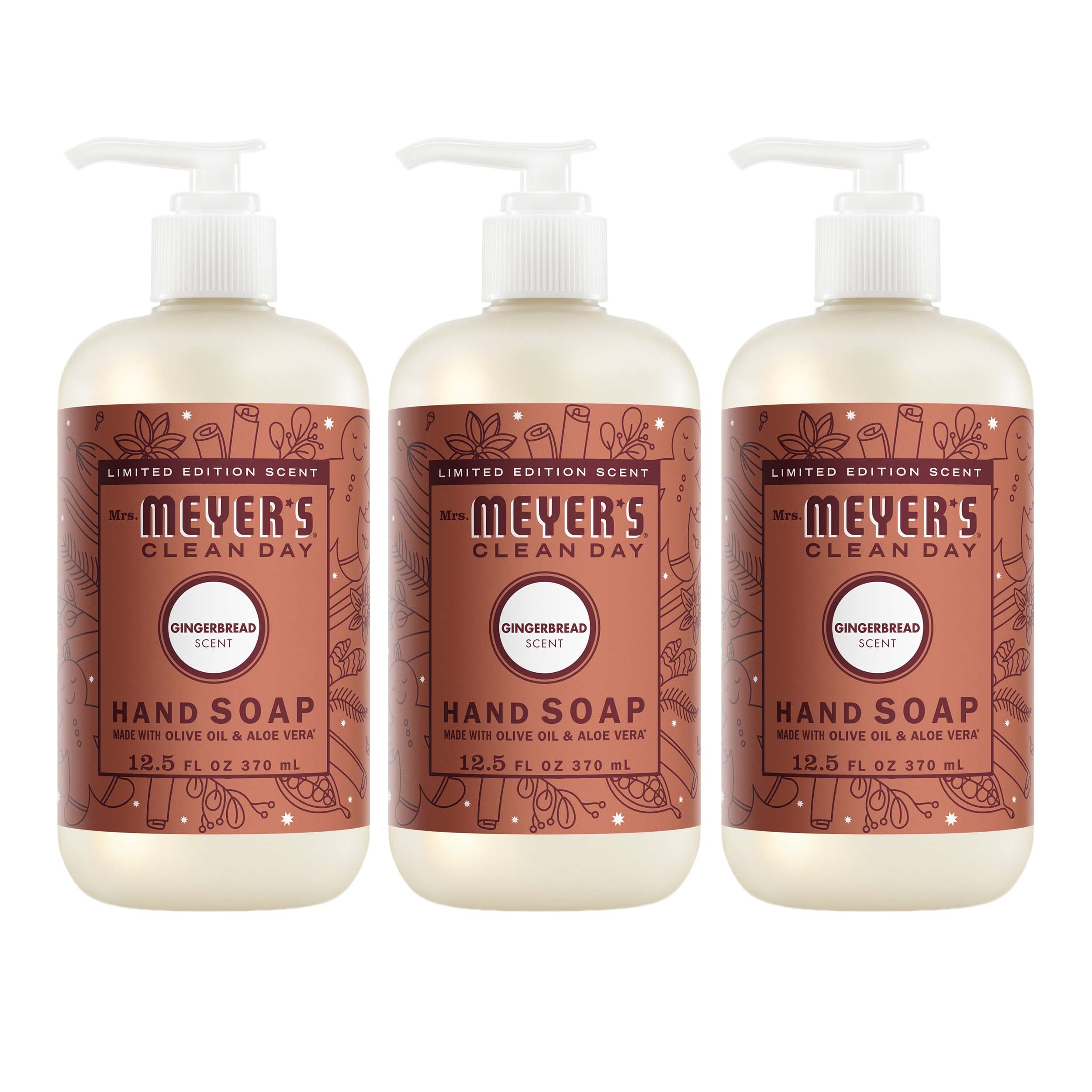 Mrs. Meyer's Gingerbread Liquid Hand Soap 3-count Bundle