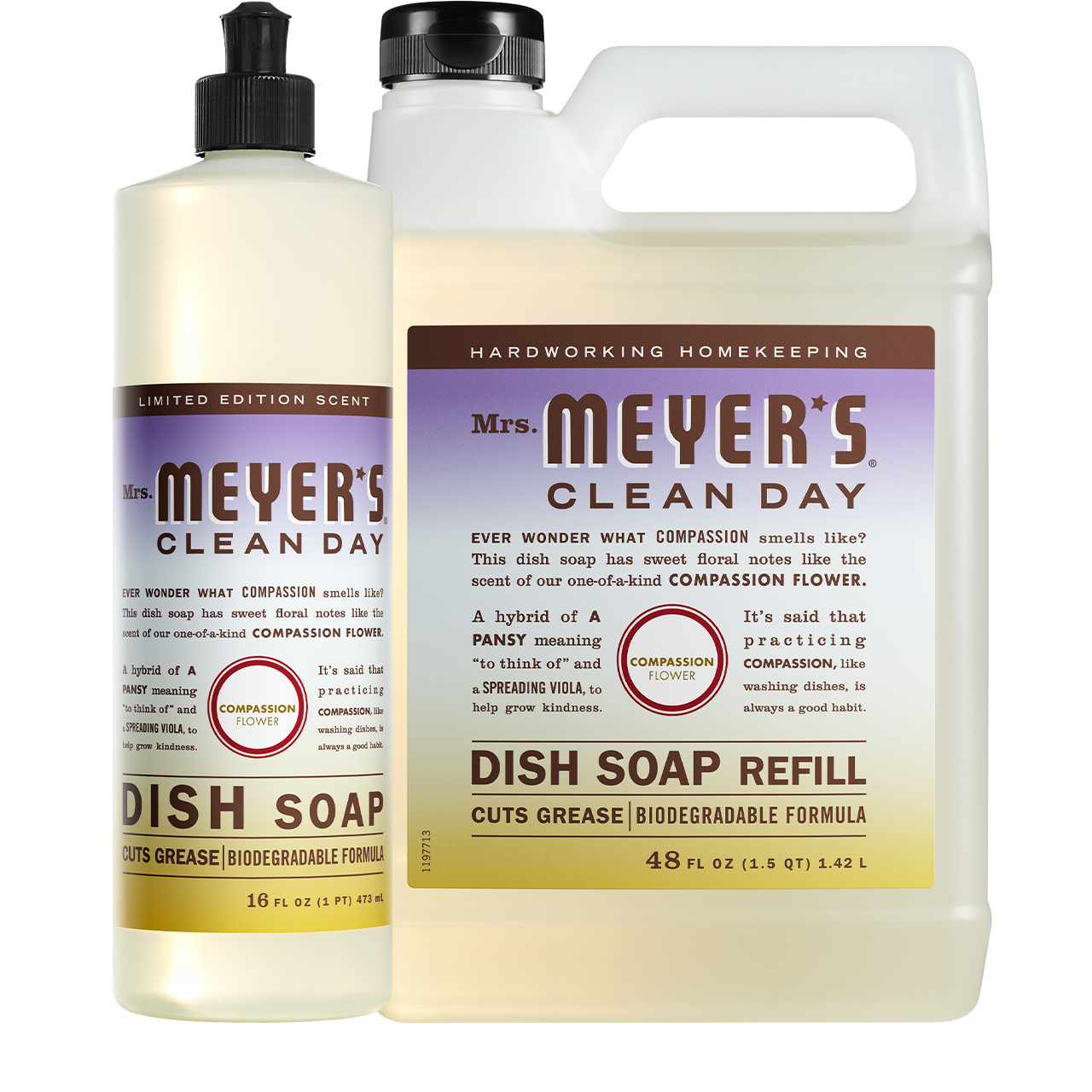 Mrs. Meyer's Compassion Flower Liquid Hand Soap &amp; Refill Set