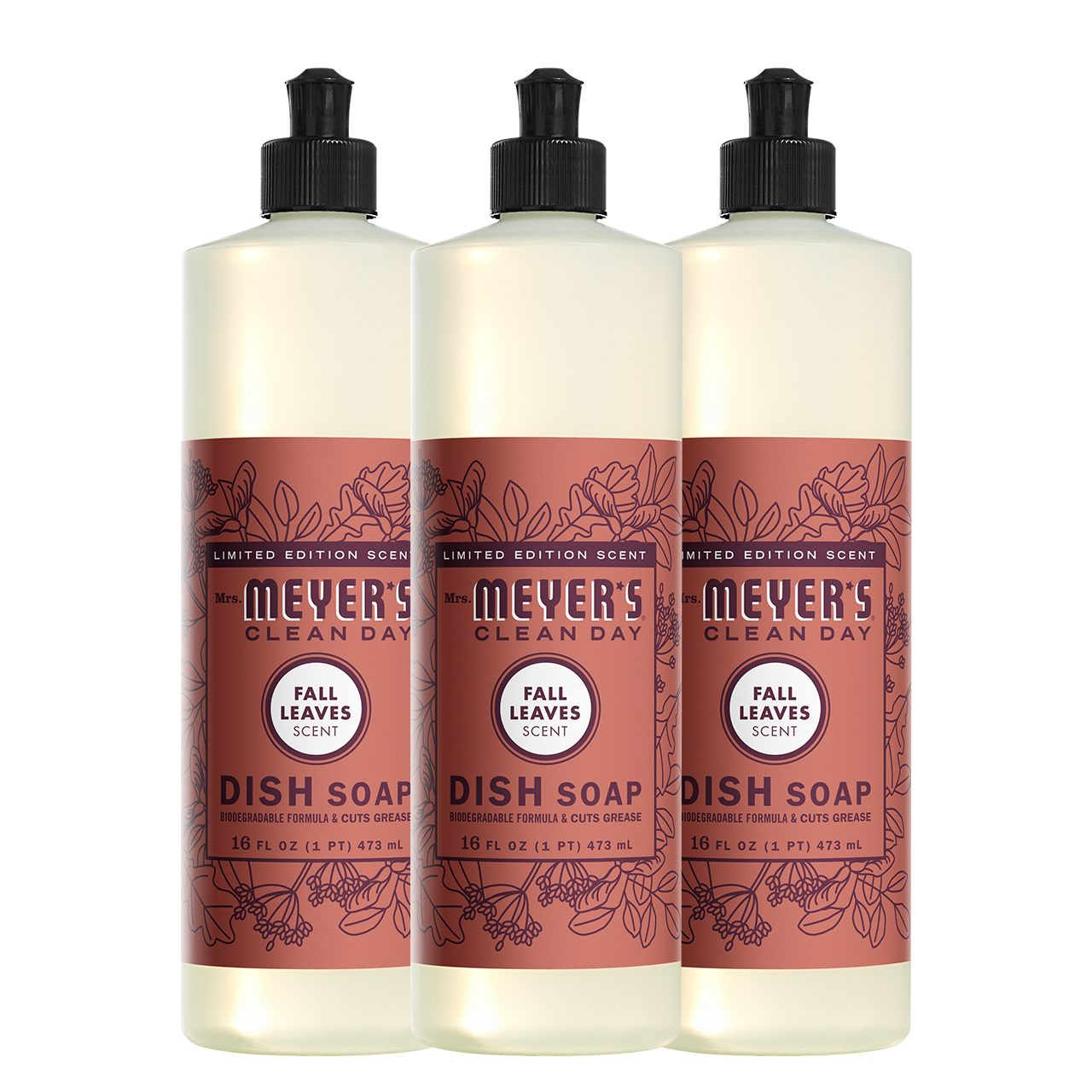 Mrs. Meyer's Fall Leaves Dish Soap 3-count bundle