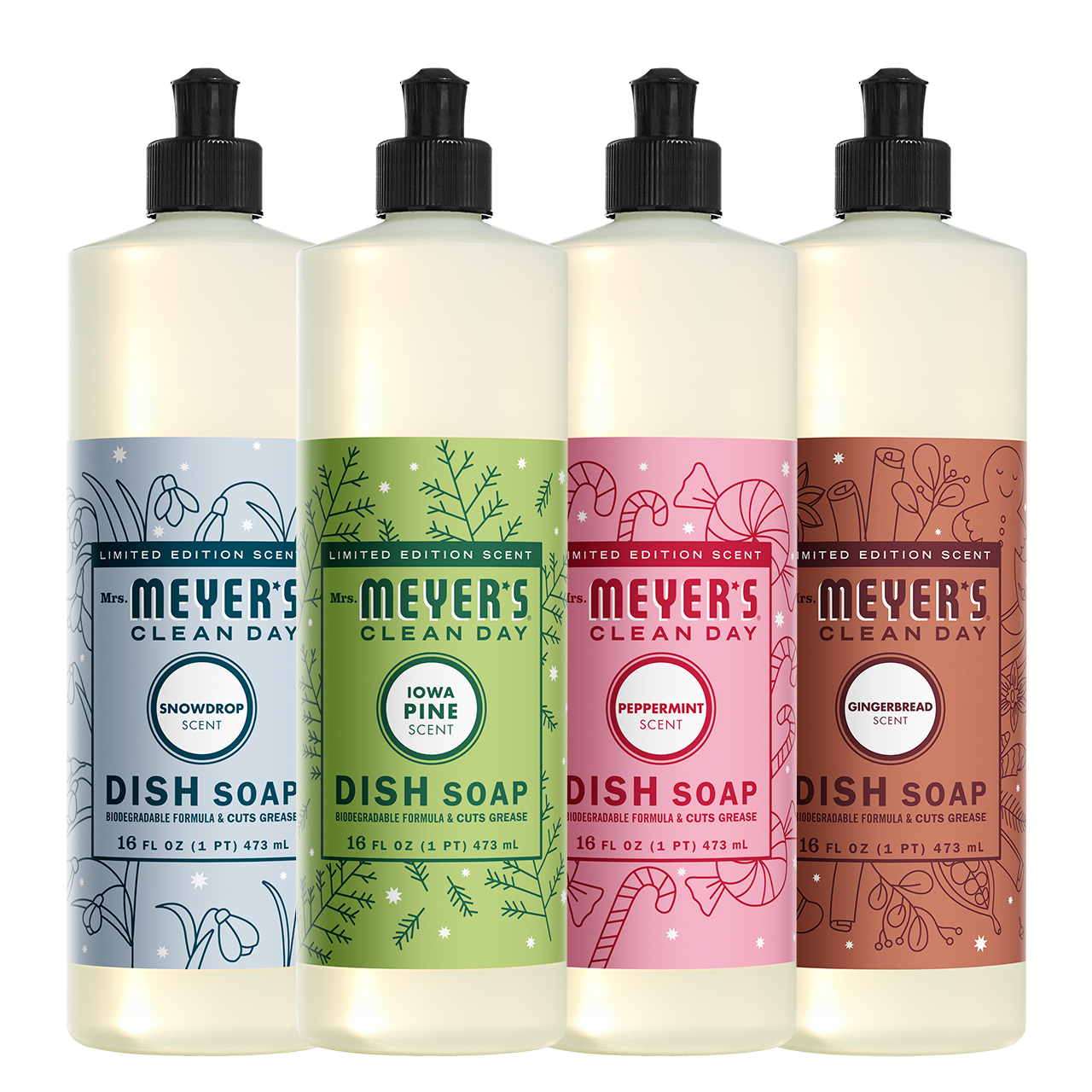 Mrs. Meyer's Holiday Seasonal Dish Soap Collection