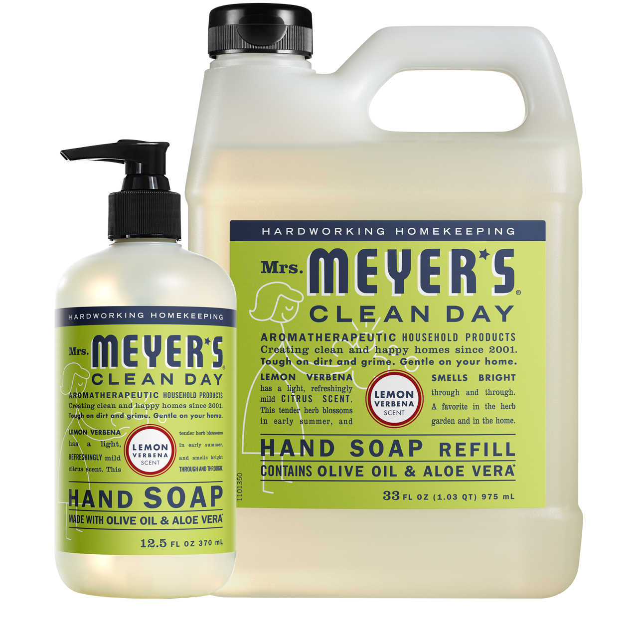 Mrs. Meyer's Lemon Verbena Liquid Hand Soap &amp; Refill Set