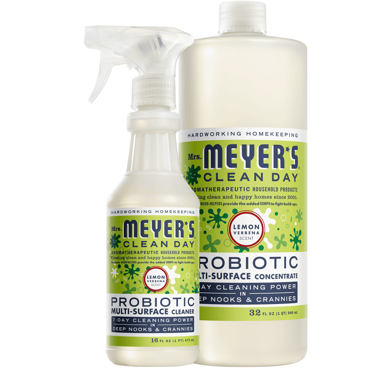 Mrs. Meyer's Lemon Verbena Probiotic Multi-Surface Cleaner &amp; Concentrate Set
