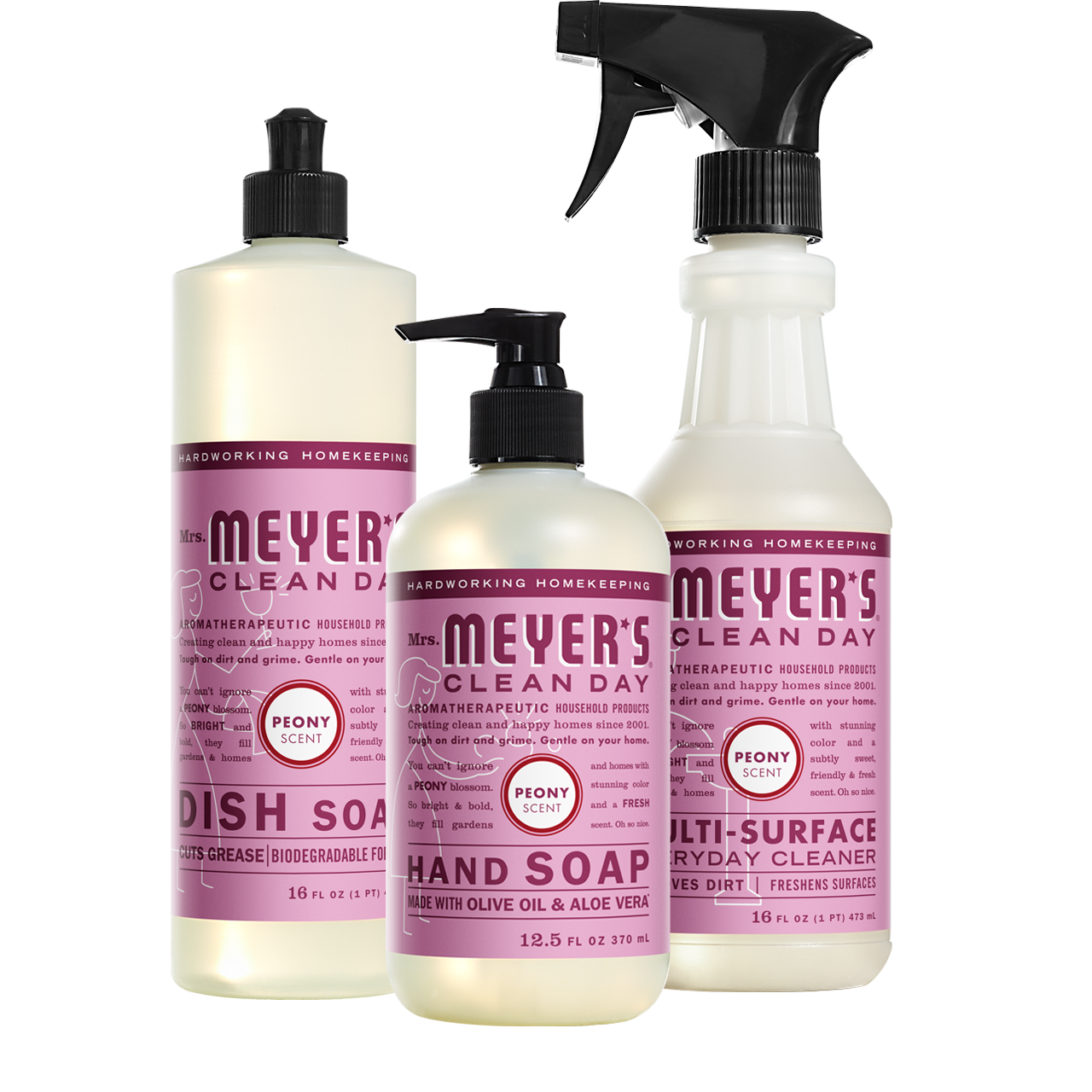 Mrs. Meyer's Peony Kitchen Basics Set