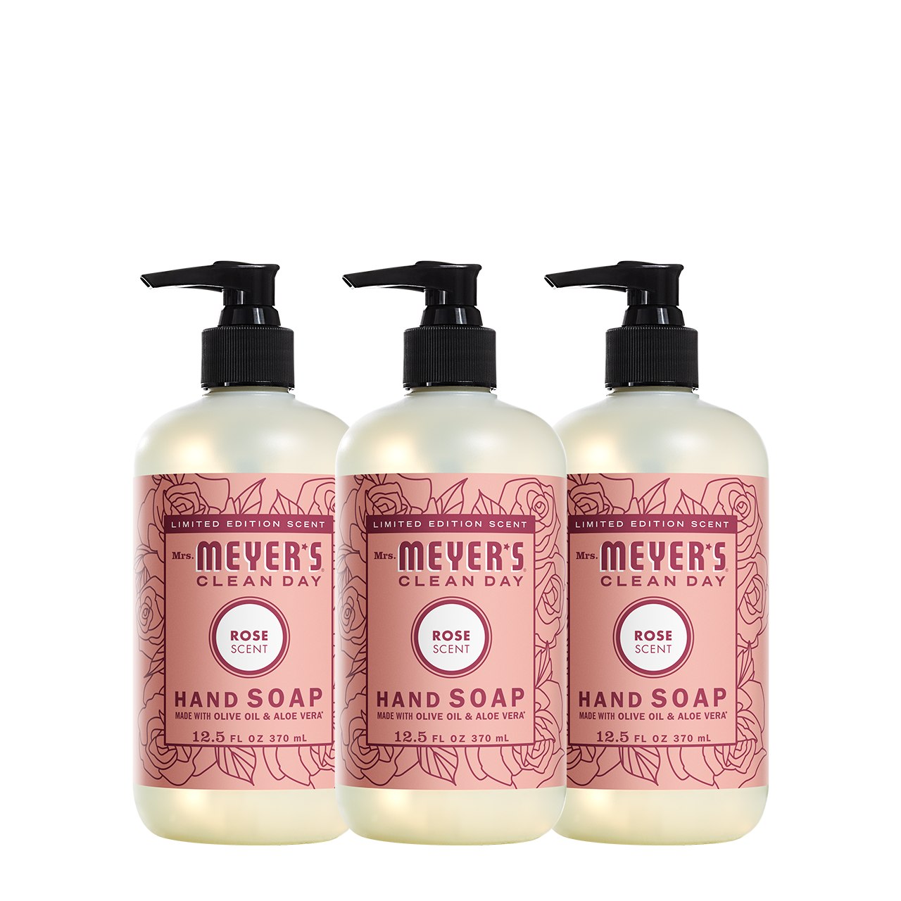 Mrs. Meyer's Rose Liquid Hand Soap 3-count Bundle