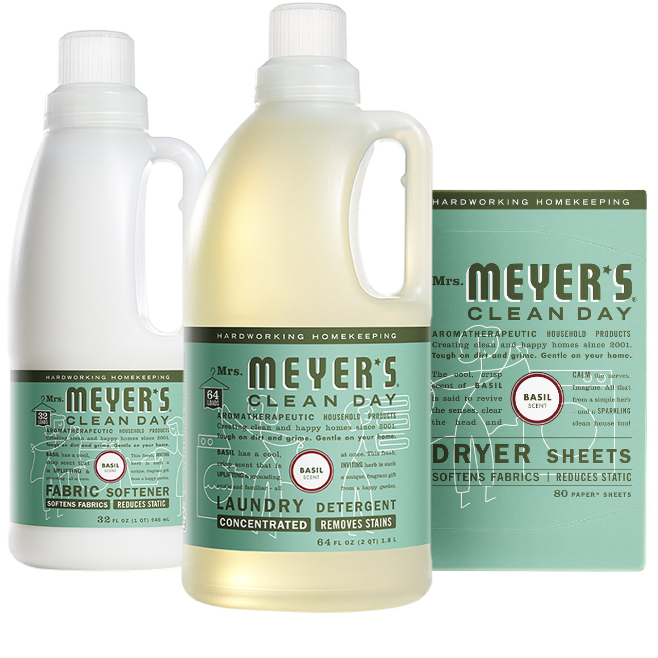 Mrs. Meyer's Basil Laundry Set