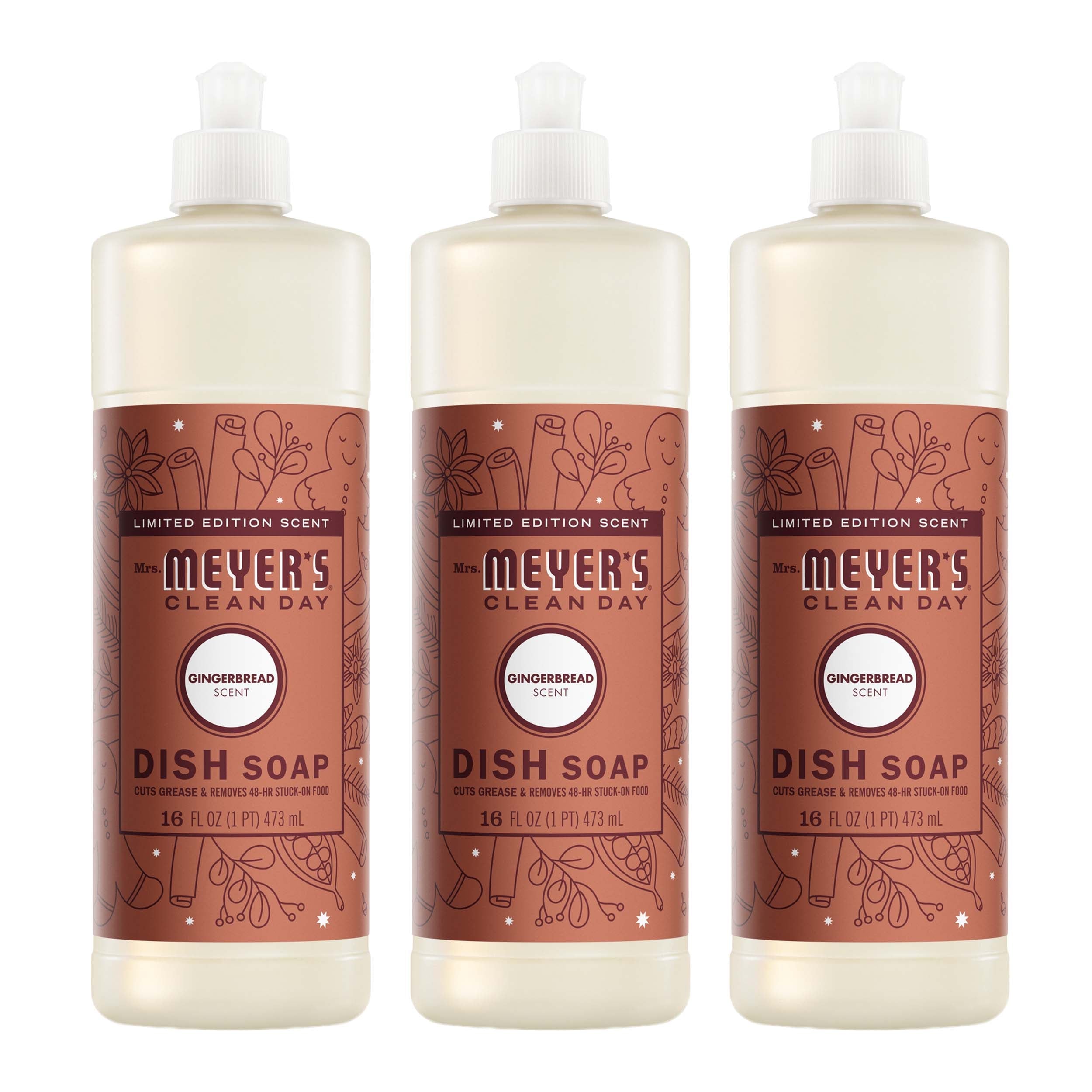 Mrs. Meyer's Gingerbread Dish Soap 3-count bundle