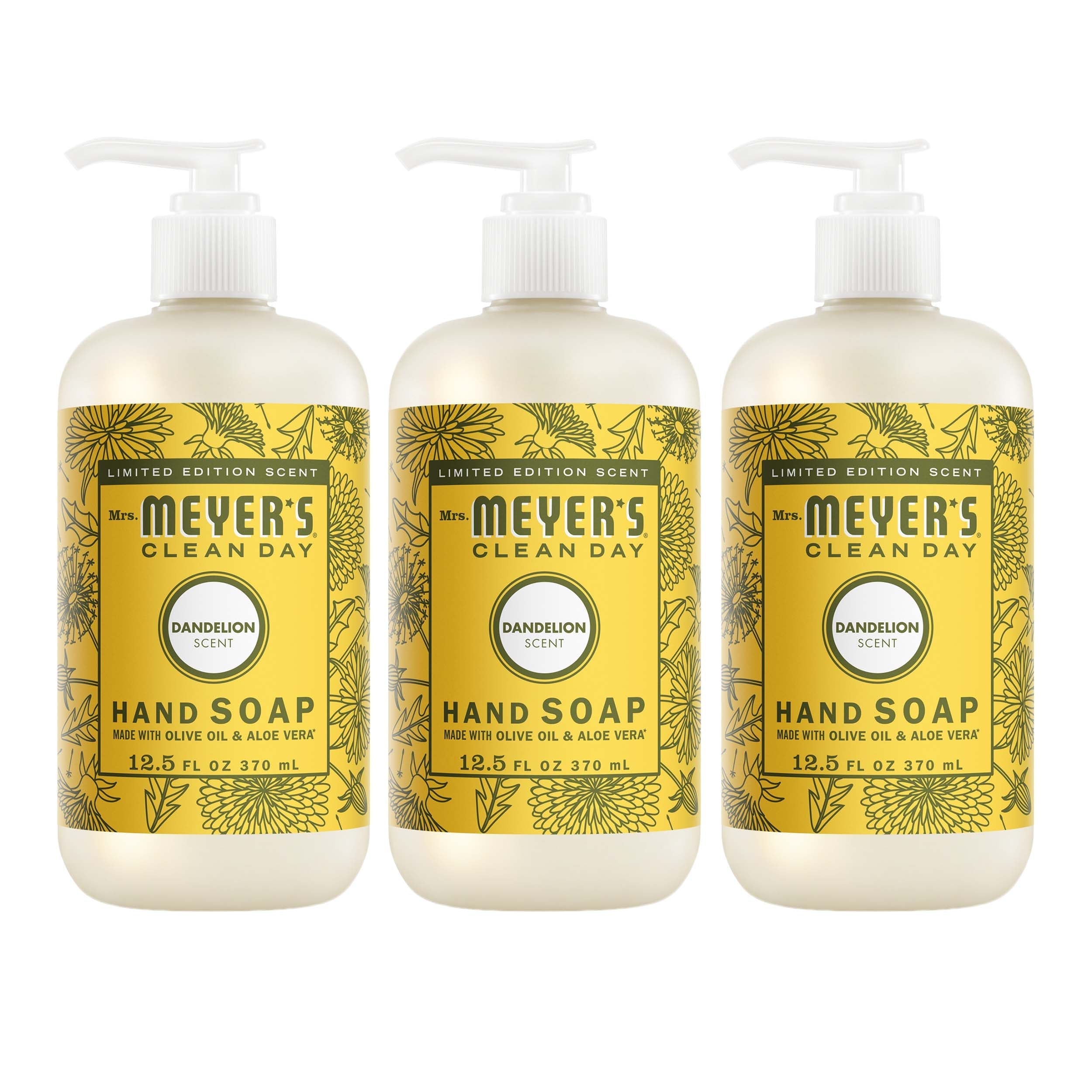 Mrs. Meyer's Dandelion Liquid Hand Soap 3-count Bundle