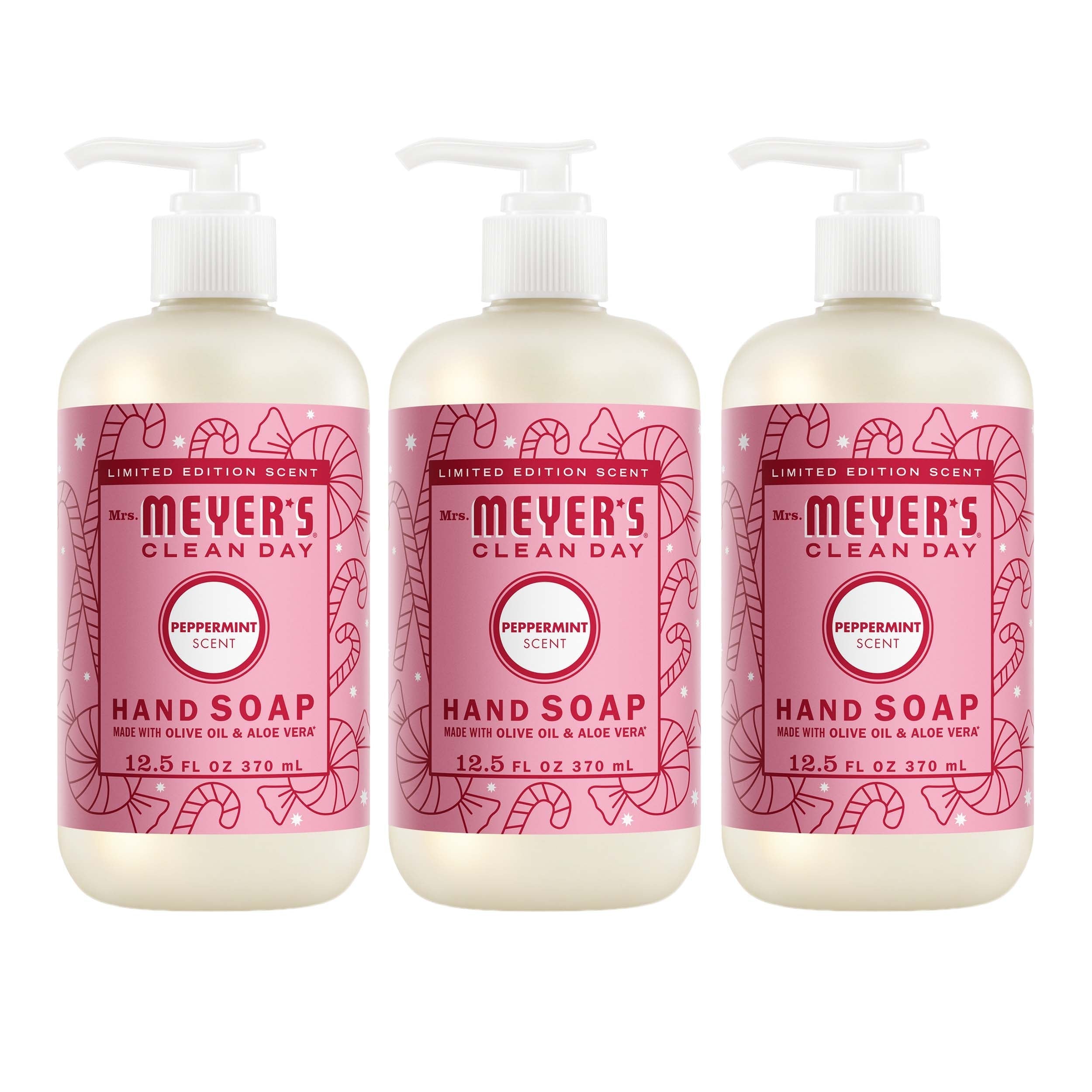 Mrs. Meyer's Peppermint Liquid Hand Soap 3-count Bundle