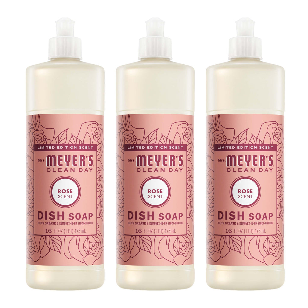 Mrs. Meyer's Rose Dish Soap 3-count bundle